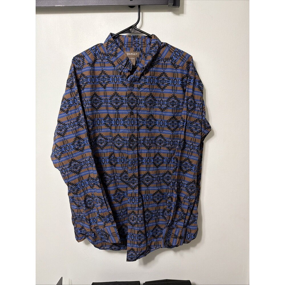 Ariat Mens Southwestern Aztec Button Down Shirt XL Classic Long Sleeve 100cotton